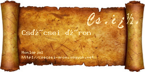 Csécsei Áron névjegykártya