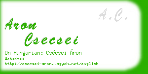 aron csecsei business card