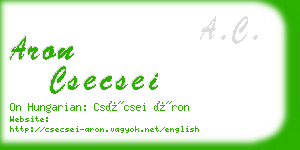 aron csecsei business card
